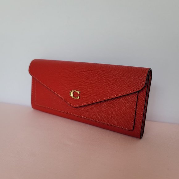 COACH Wyn Crossgrain Leather Wallet –Sport Red 🎈$121.⭐ - Picture 4 of 16
